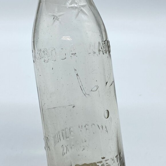 Vintage Embossed Clear Glass Bottle Armory Bottling Works Soda Water Star 6.5 Oz - Picture 3 of 16